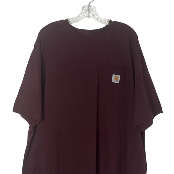 Carhartt Mens K87 Workwear Pocket T-Shirt Maroon Size XL - Picture 3 of 7
